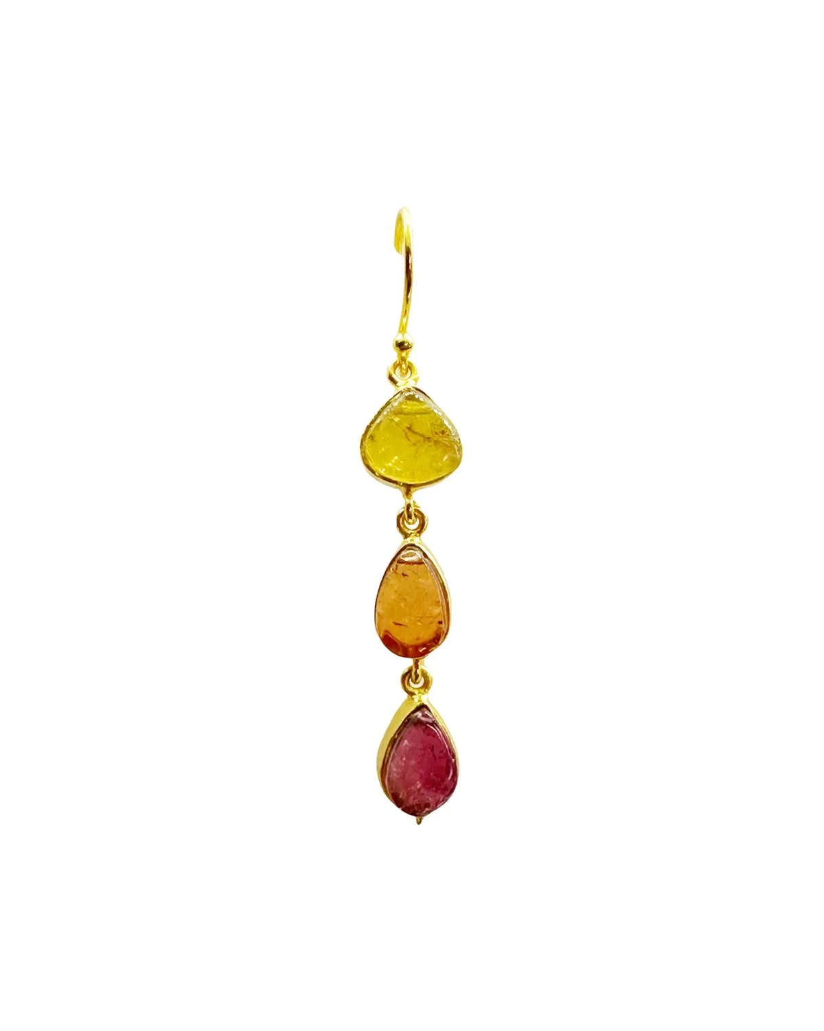 Le Fourbi de Capucine G22 boucles d'oreille tourmaline pendantes