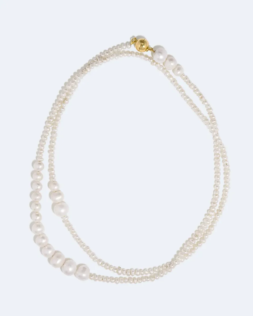 Completedworks Couplet collier perles vermeil or ras de cou