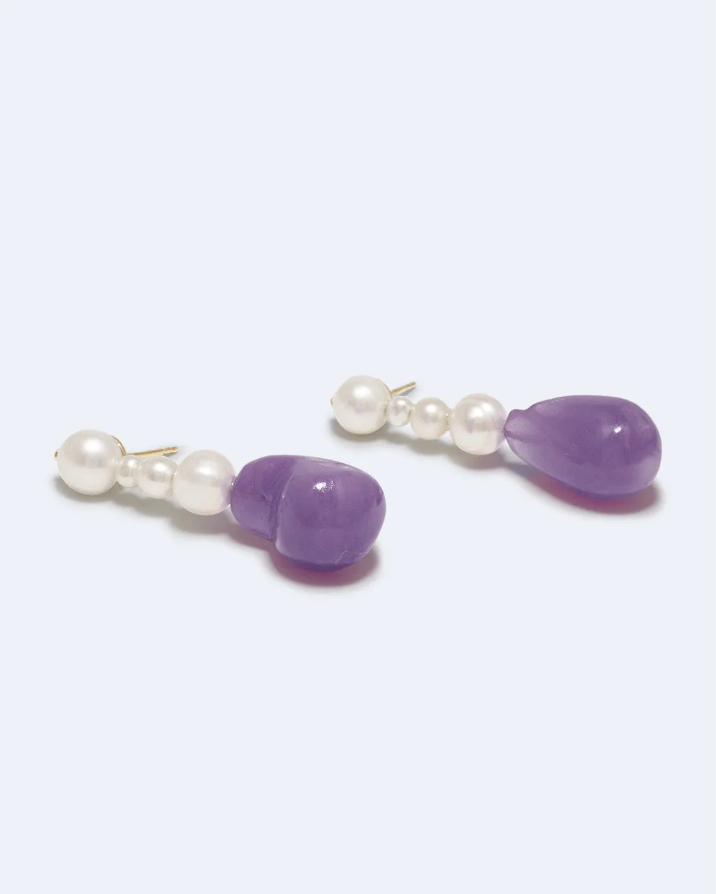 Completedworks Pluck boucles d'oreilles perle résine lilas