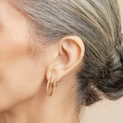 Astrid & Miyu Essential Crystal Medium Hoops créoles or