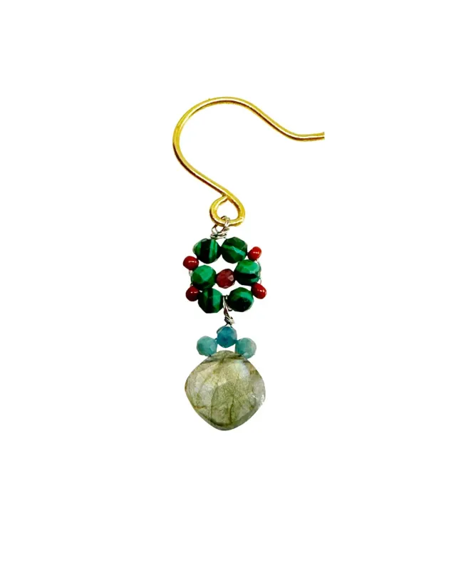 Le Fourbi de Capucine P6 boucles d'oreilles laiton doré améthyste