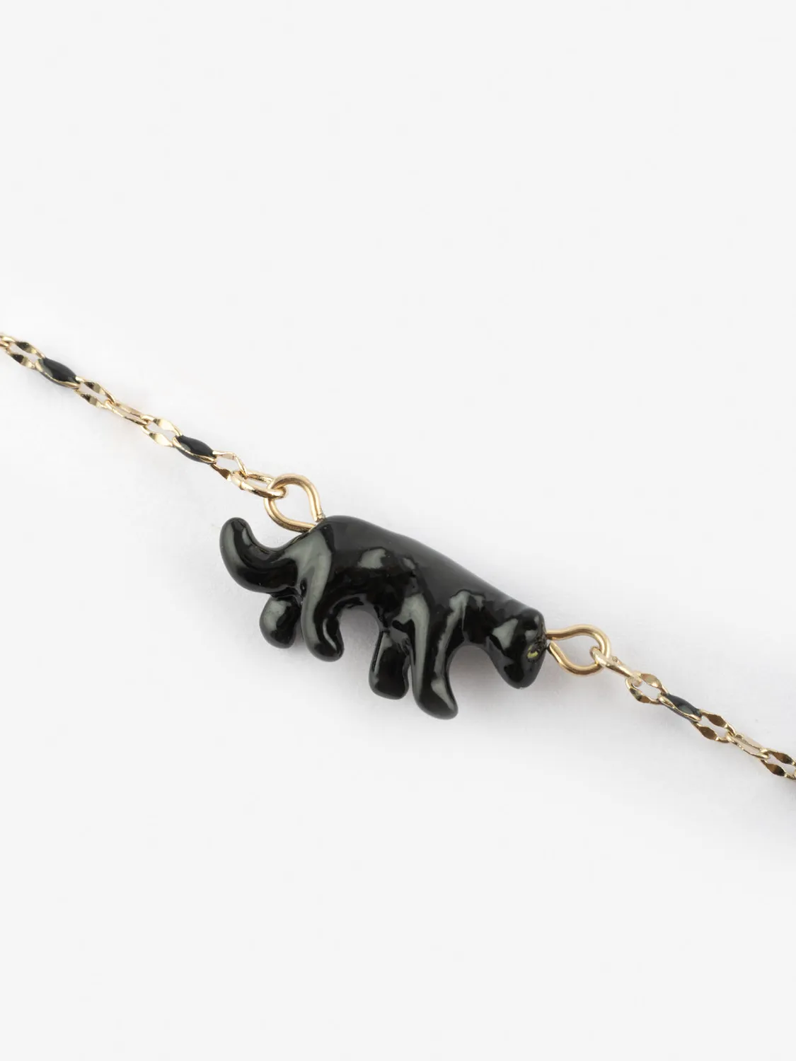 Nach Bijoux panthère collier perles 41+5 cm