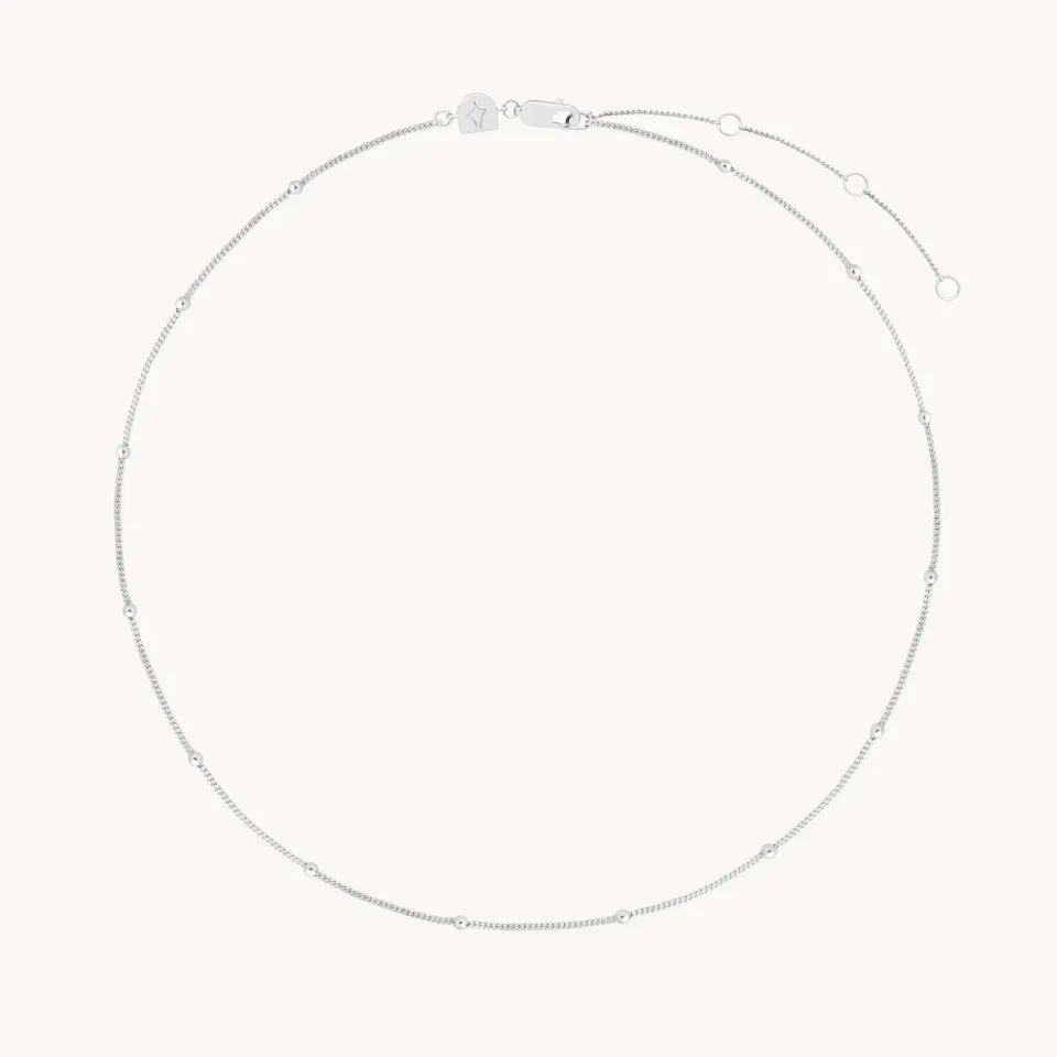 Astrid & Miyu Essential Beaded Chain collier argenté perlé