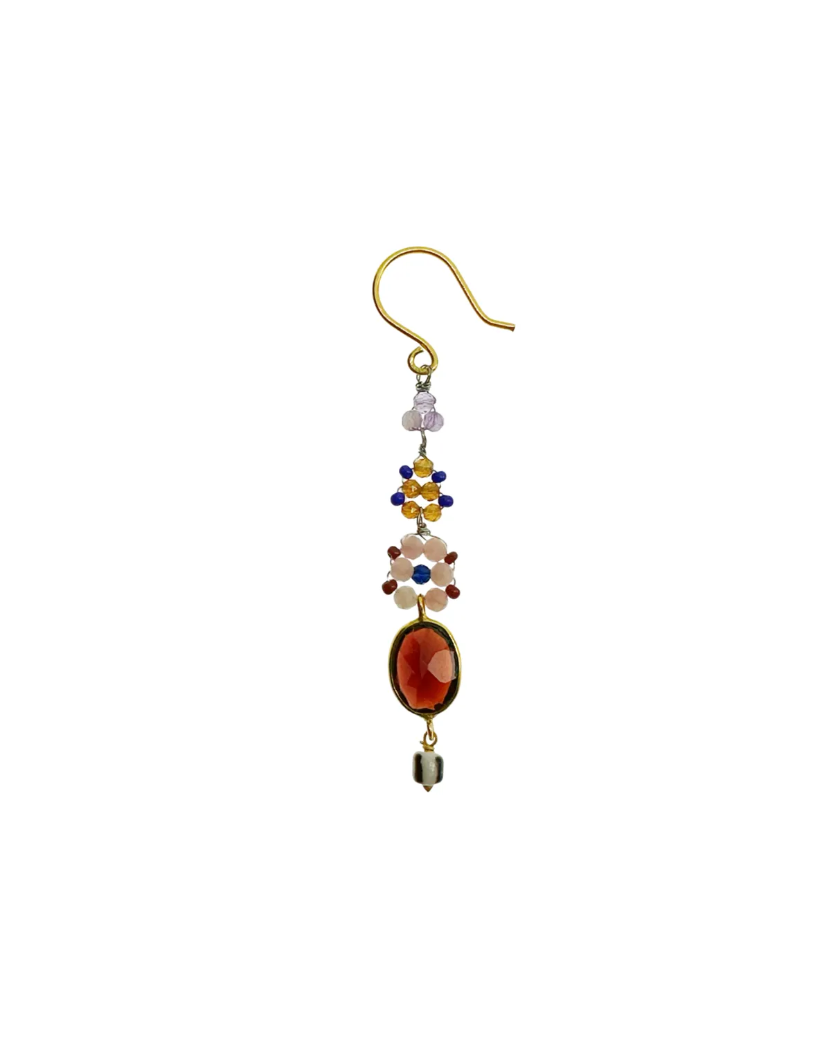 Le Fourbi de Capucine P21 boucles d'oreilles longues grenat