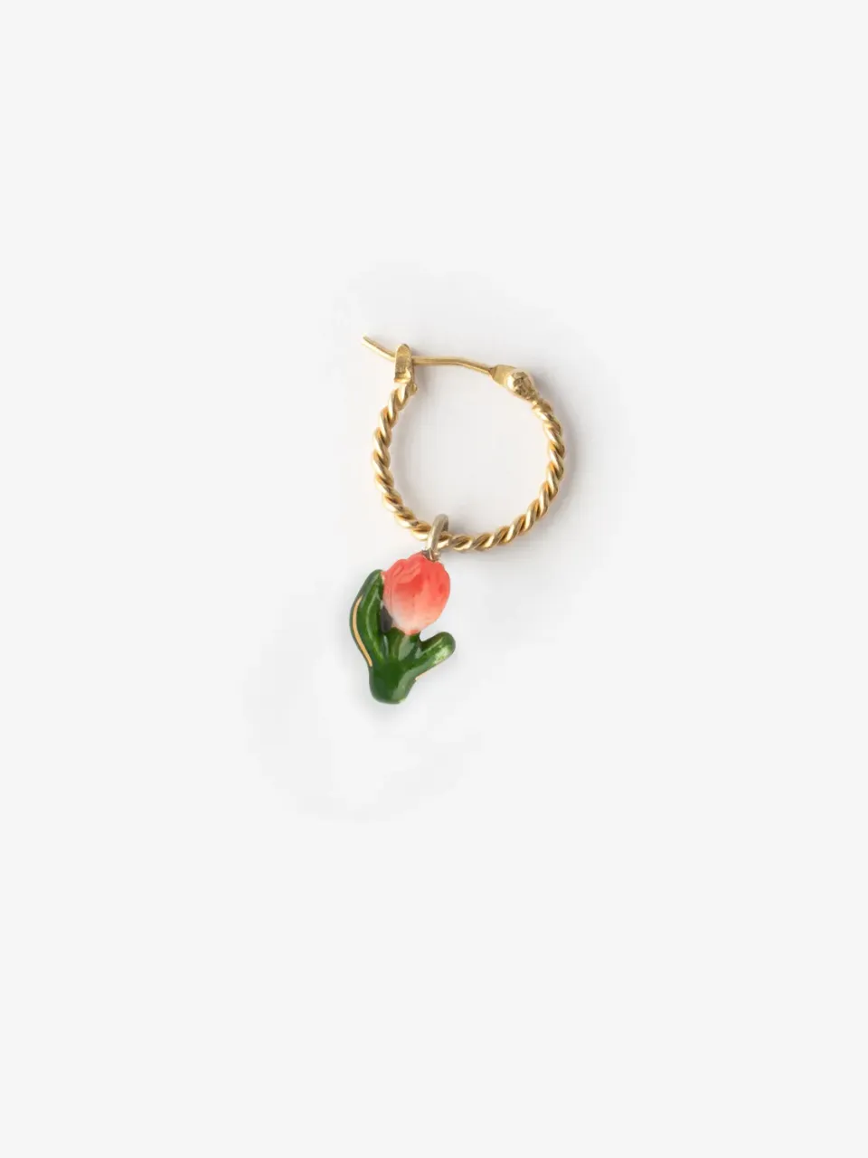 Nach Bijoux Tulipe rouge mini créole boucle d'oreille