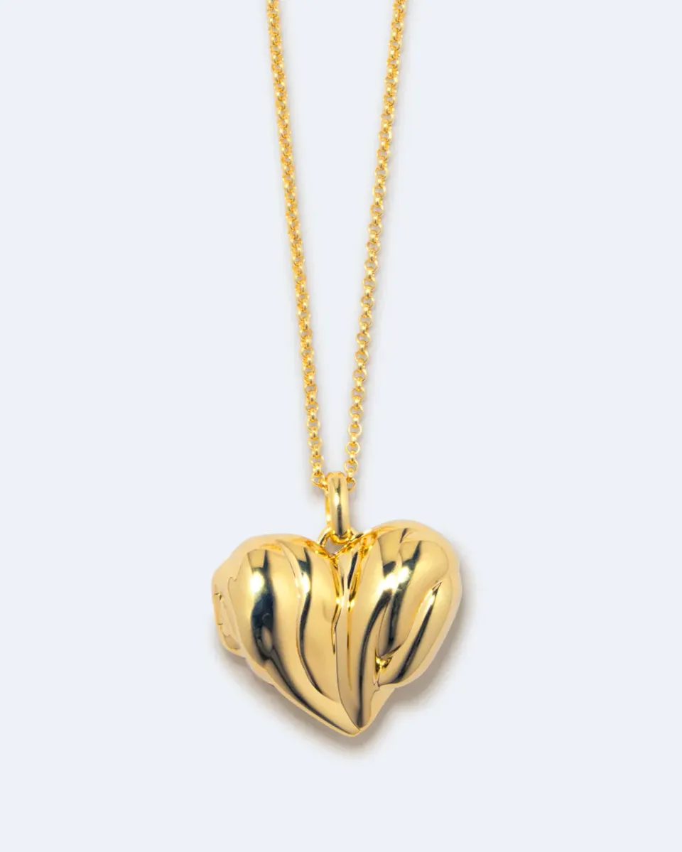 Completedworks Heart Locket collier médaillon vermeil or