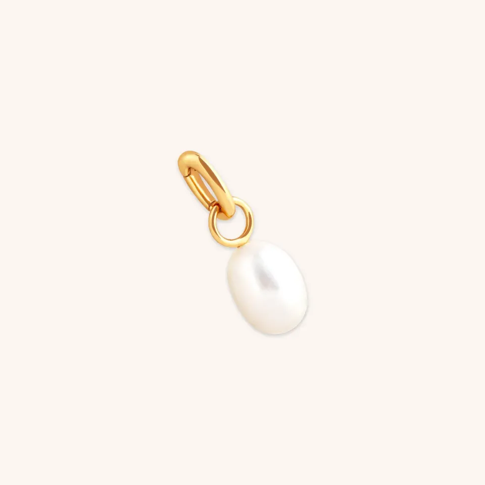 Astrid & Miyu Pearl breloque clip or perle blanche