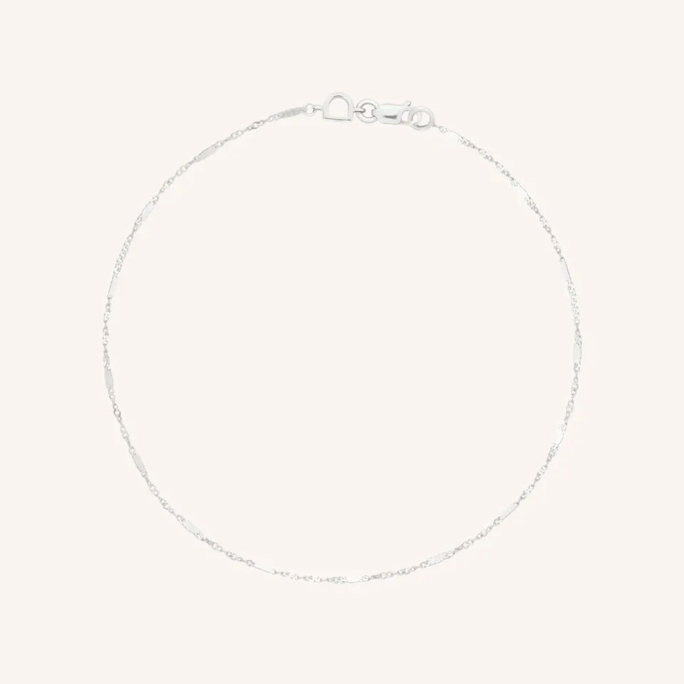 Astrid & Miyu Story Chain bracelet cheville or blanc