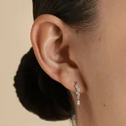 Astrid & Miyu Diamond Wave Charm boucles or blanc diamant