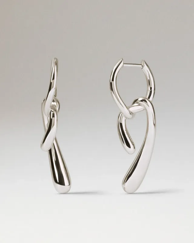 PDPAOLA Twist boucles d’oreilles argent long 37,5 mm