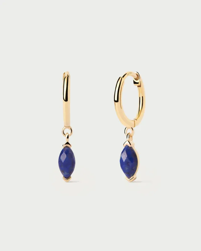 PDPAOLA Nomad Lapis Lazuli créoles bleu 14 mm