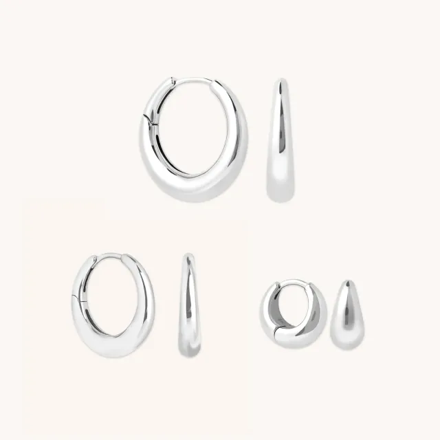 Astrid & Miyu Dome Hoops coffret créoles argent