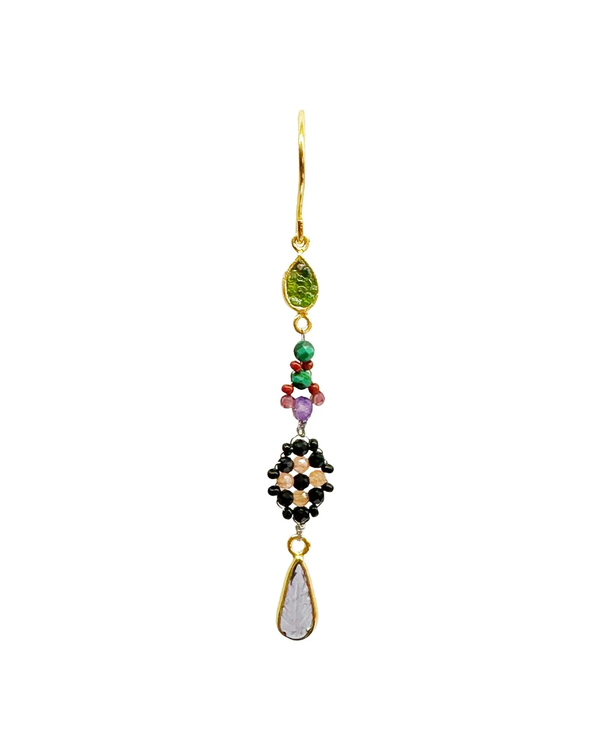 Le Fourbi de Capucine D10 boucles asymétriques grenat doré