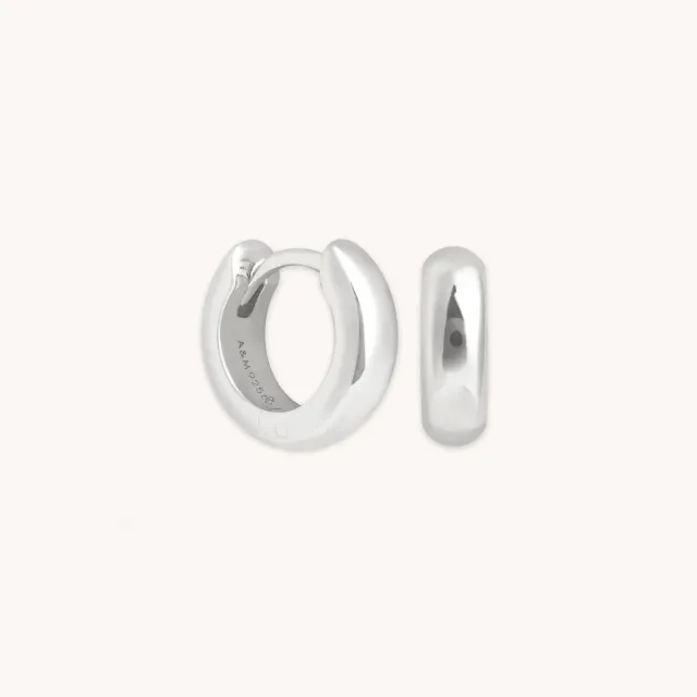 Astrid & Miyu Bold Essential Huggies boucles argent épaisses