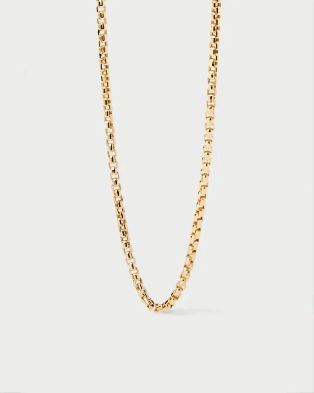 PDPAOLA Gold Box Chain collier or massif 40 cm 18 carats