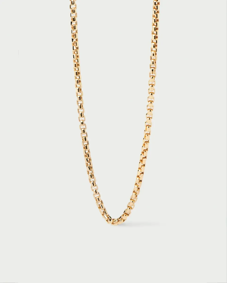 PDPAOLA Gold Box Chain collier or massif 40 cm 18 carats