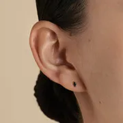 Astrid & Miyu Marquise Black Crystal piercing titane doré