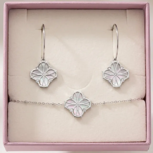 Nao de Paris Fleur Nouvelle coffret argent nacre blanche