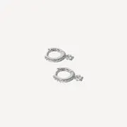 Astrid & Miyu Crystal Charm Huggies créoles argent cristal