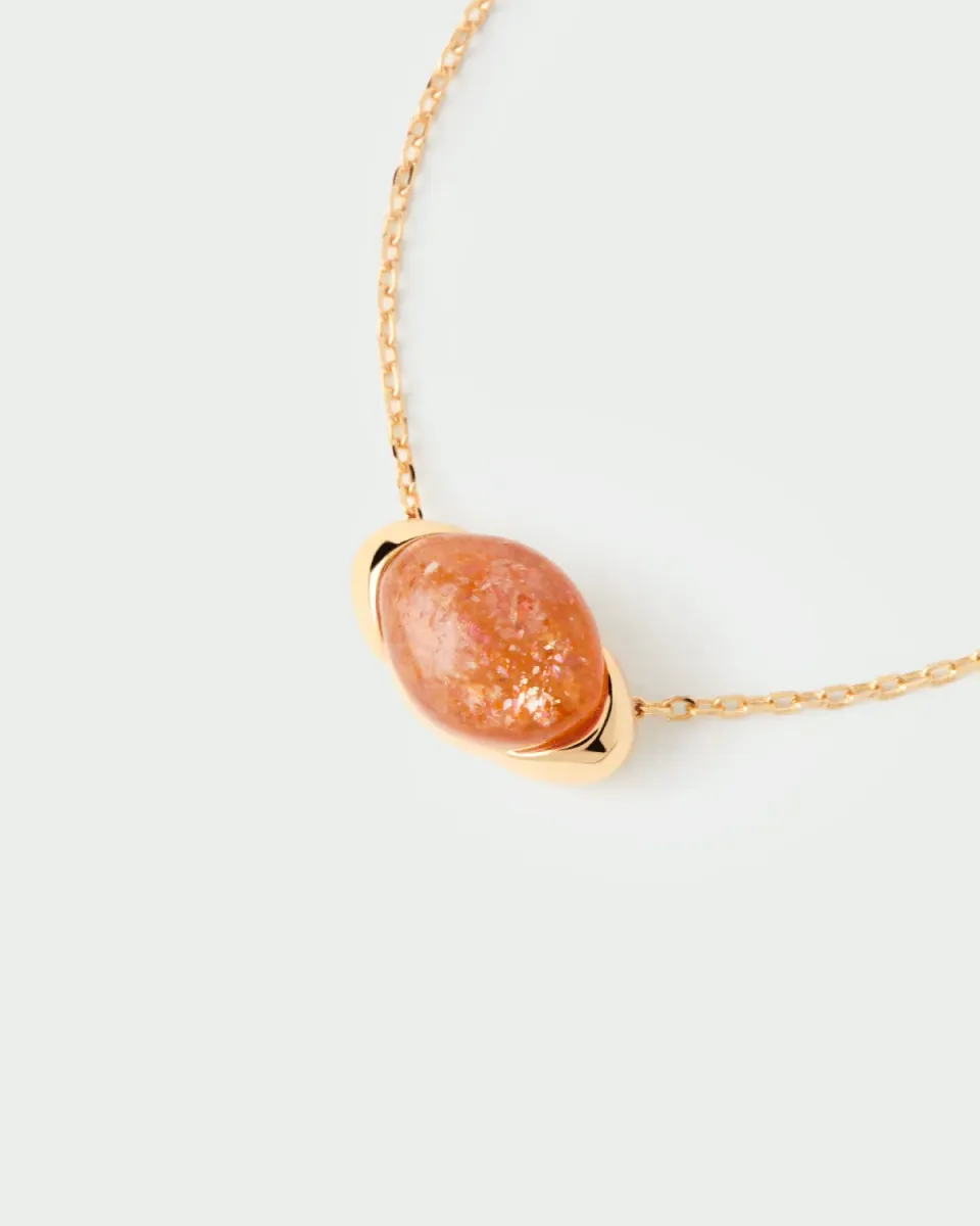 PDPAOLA Sunstone Bay collier doré pierre de soleil