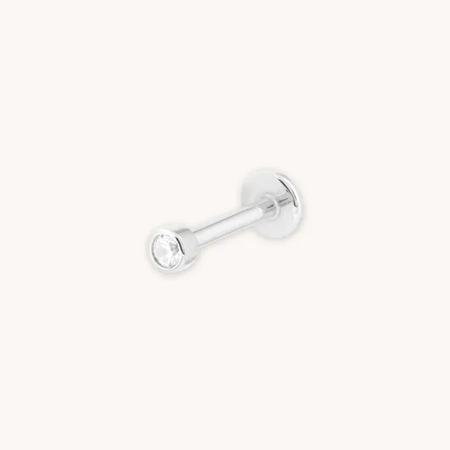 Astrid & Miyu Topaz Gem piercing or blanc massif topaze