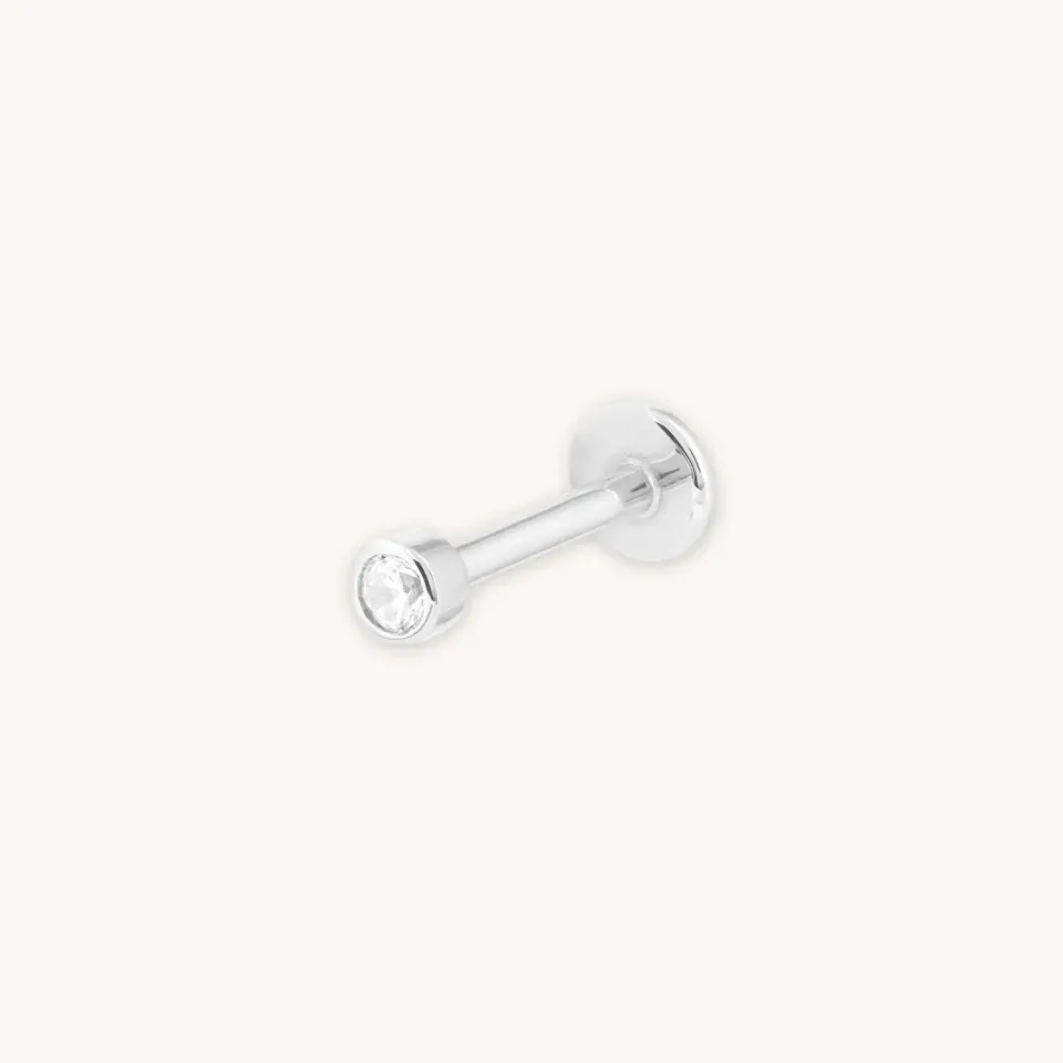 Astrid & Miyu Topaz Gem piercing or blanc massif topaze