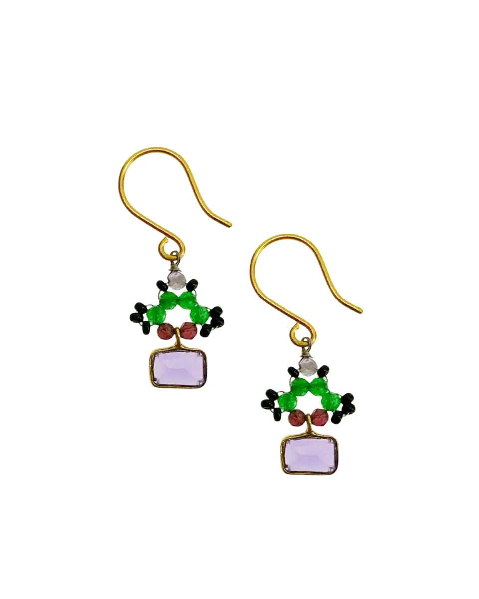 Le Fourbi de Capucine N18 boucles d'oreilles améthyste 2,7cm
