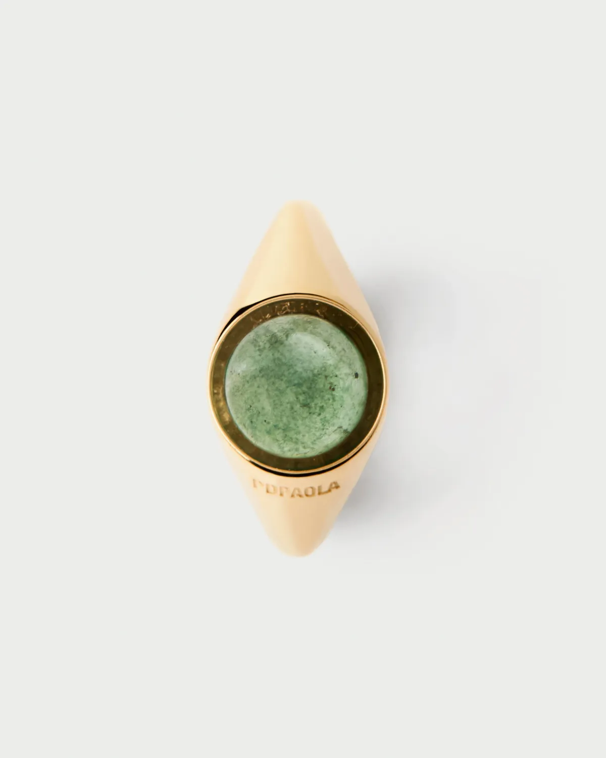 PDPAOLA Moon Aventurine bague plaqué or 8 mm