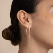 Astrid & Miyu Gleam Crystal Drop Studs boucles d'oreilles doré cristal
