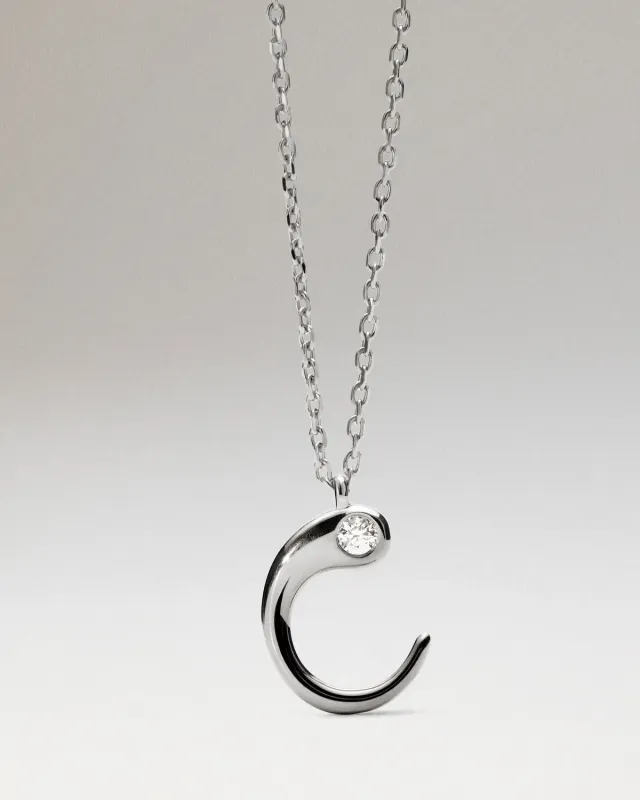 PDPAOLA Initial C collier pendentif argent 40-50 cm