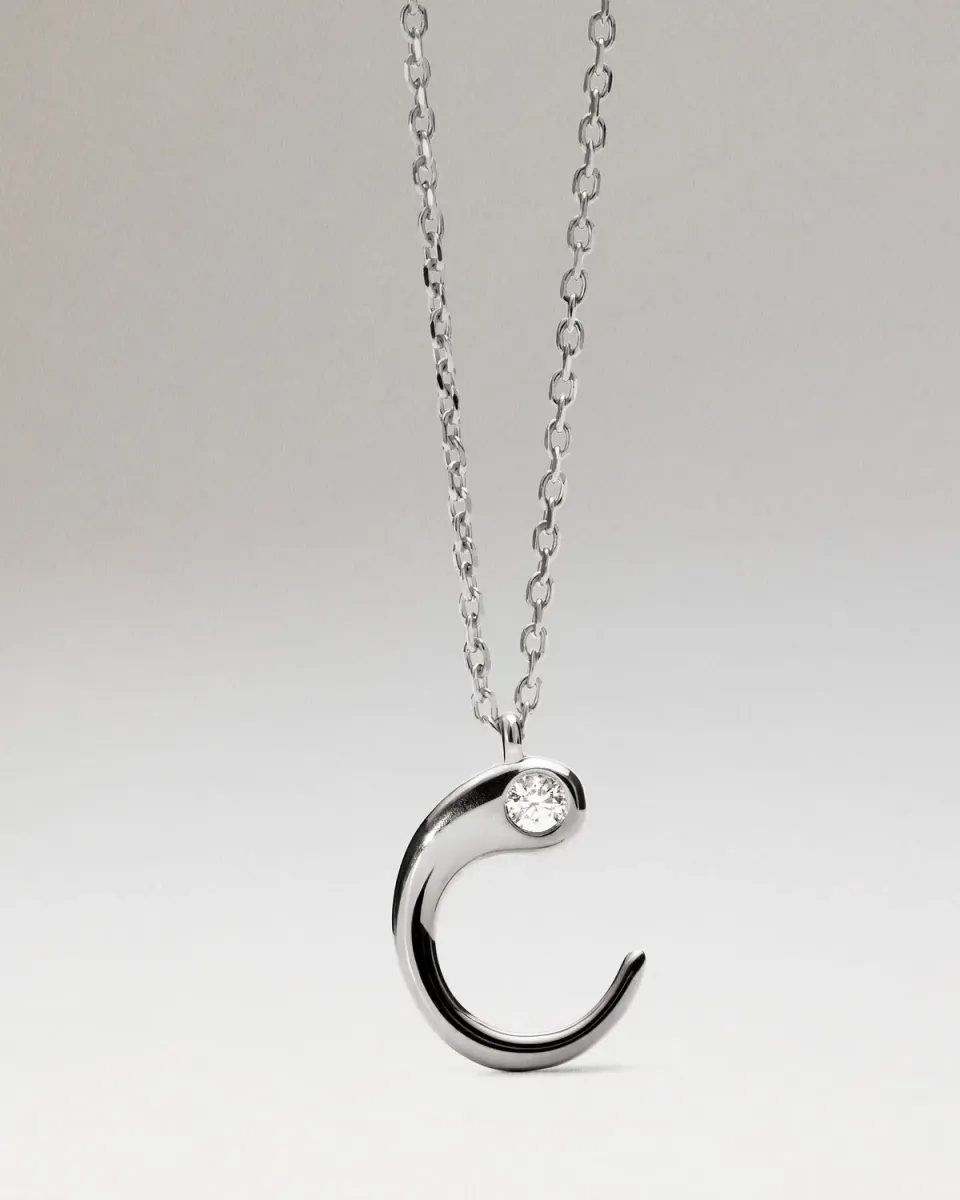 PDPAOLA Initial C collier pendentif argent 40-50 cm