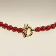 Astrid & Miyu Sunset Red collier perles doré rouge