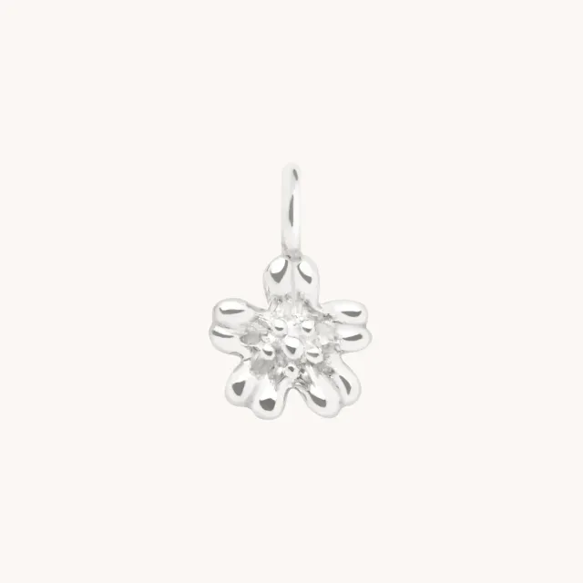 Astrid & Miyu Flower Charm breloque or blanc 9 carats fleur