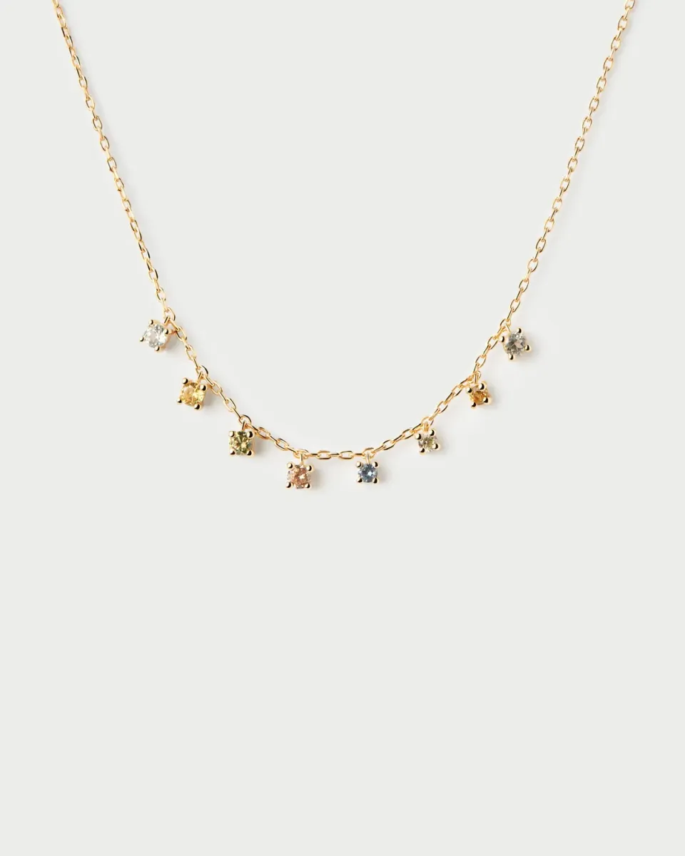 PDPAOLA Rainbow Salsa collier multicolore zirconias