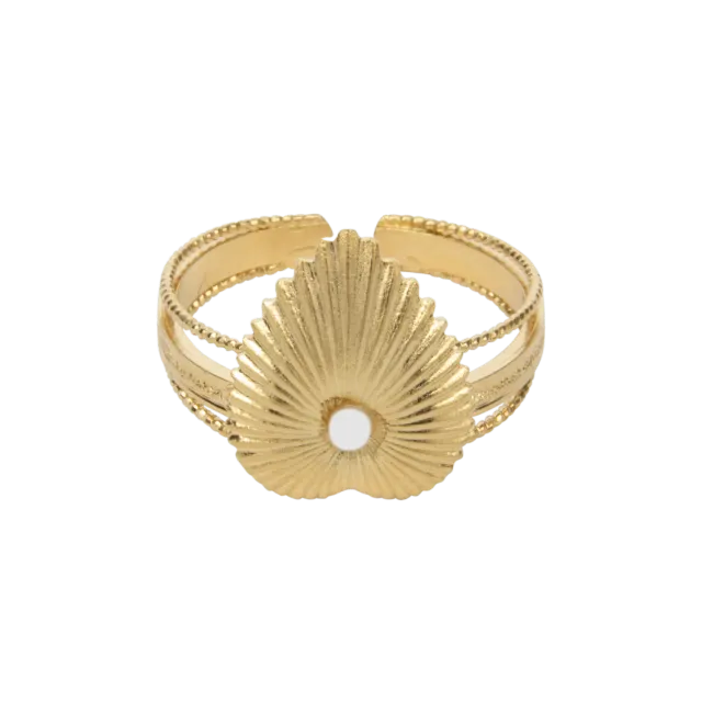 Nao de Paris Venezia bague dorée nacre ajustable 1,2 cm
