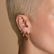Astrid & Miyu Dome Hoops coffret boucles or doré