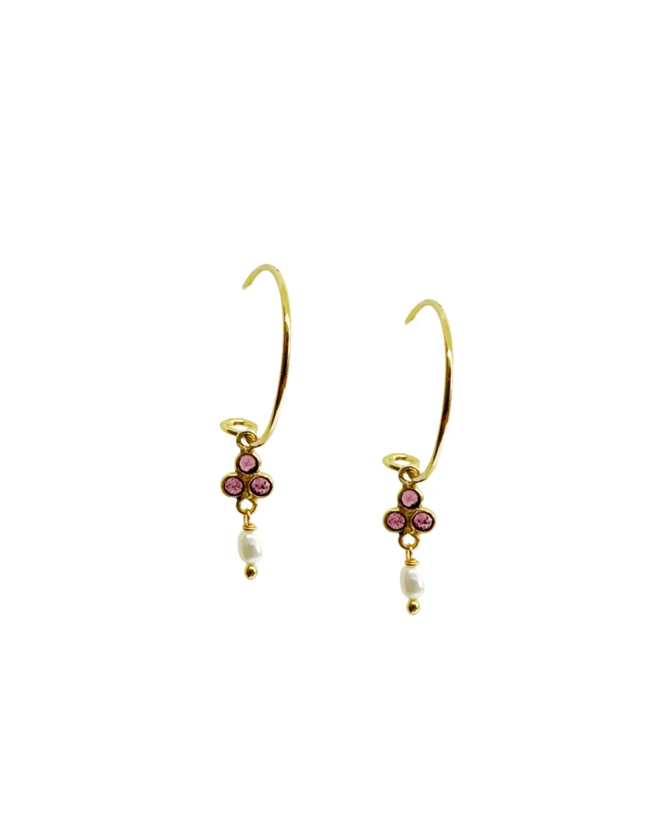 Le Fourbi de Capucine N50 boucles d'oreilles grenat