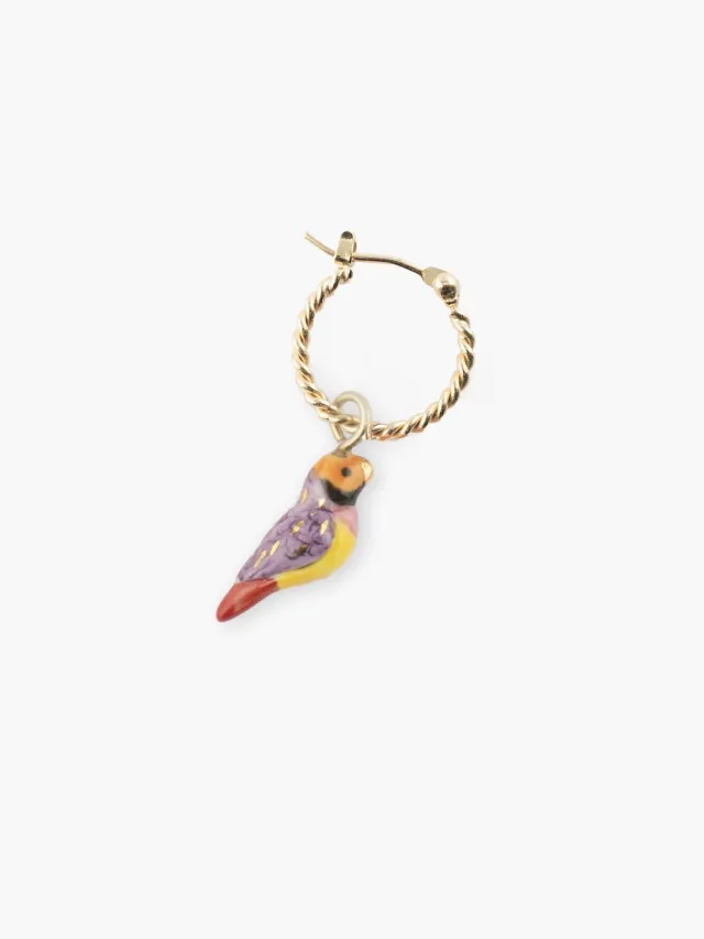 Nach Bijoux mini créole oiseau diamant de Gould porcelaine