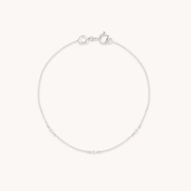 Astrid & Miyu White Topaz Marquise bracelet or blanc massif