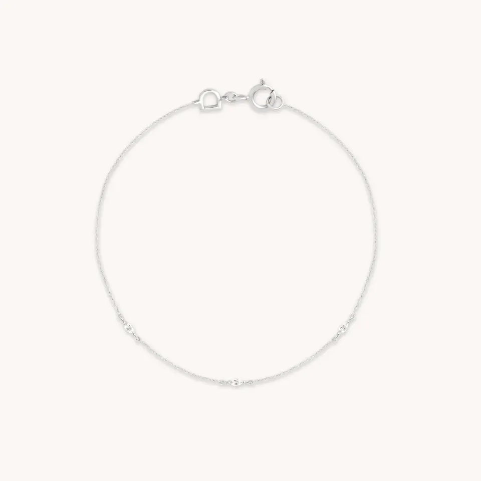 Astrid & Miyu White Topaz Marquise bracelet or blanc massif