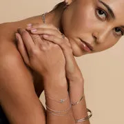 Astrid & Miyu Illusion bracelet double chaîne argent
