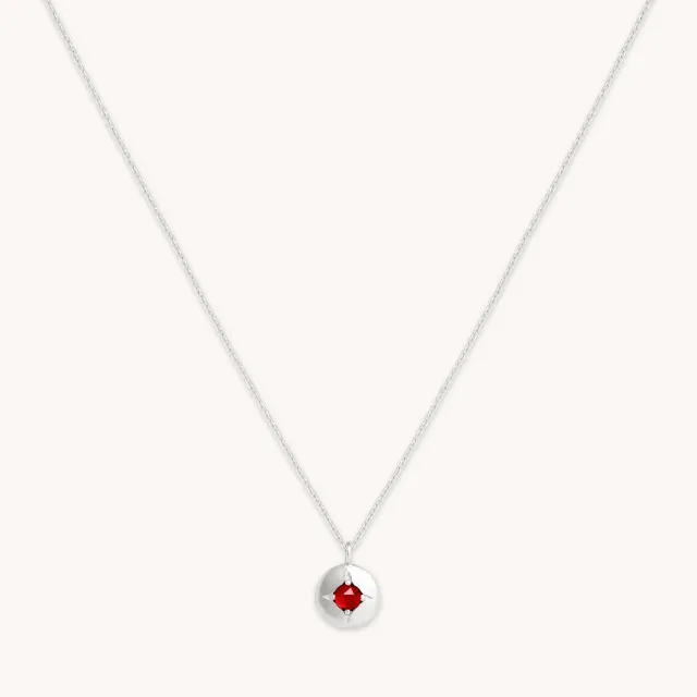 Astrid & Miyu Birthstone collier or blanc grenat janvier