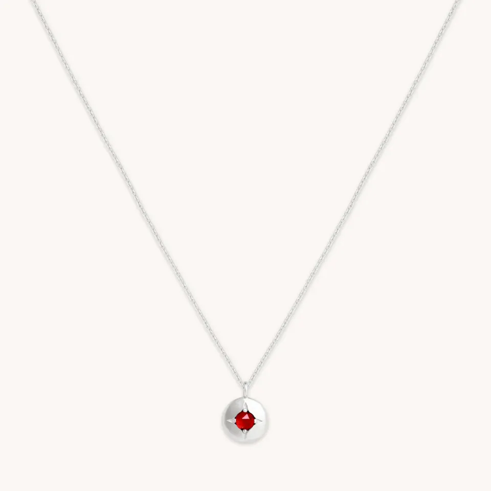 Astrid & Miyu Birthstone collier or blanc grenat janvier