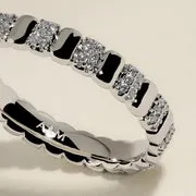 Astrid & Miyu Crystal Ridged bague argent cristal