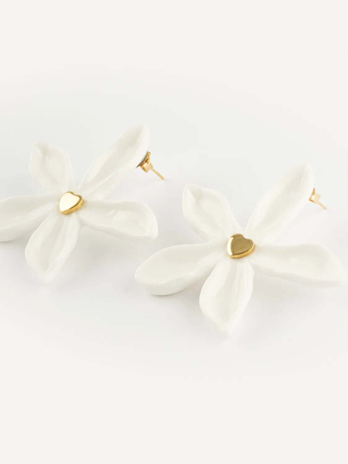 Nach Bijoux Jasmin et moi puces boucles d’oreilles blanches 4,8 cm