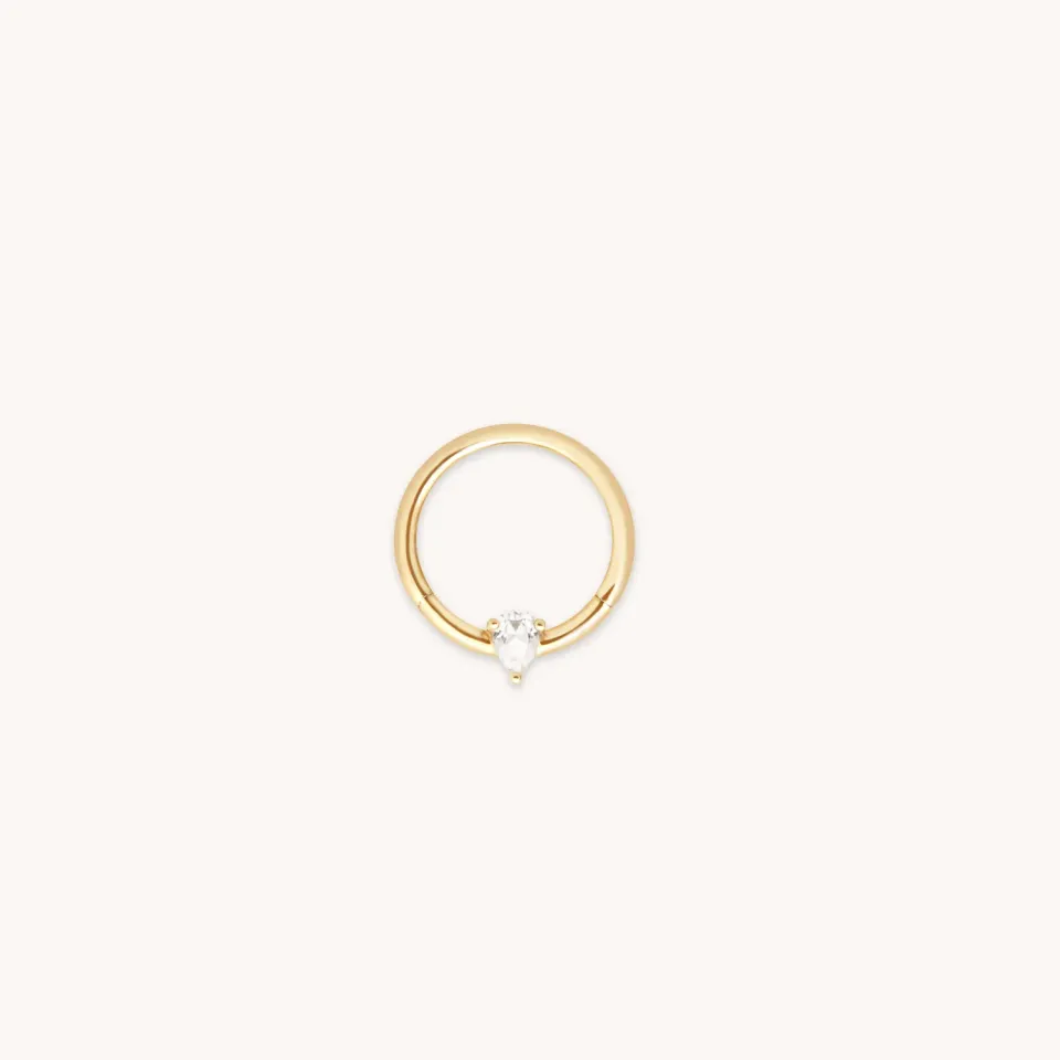 Astrid & Miyu White Topaz Pear piercing daith or
