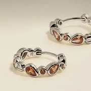 Astrid & Miyu Sunset Pear créoles argent perle