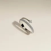 Astrid & Miyu Illusion bague argent pavé cristal