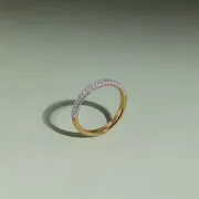 Astrid & Miyu Pavé Essential bague anneau or pavé