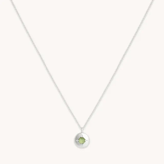 Astrid & Miyu Birthstone collier or blanc péridot août